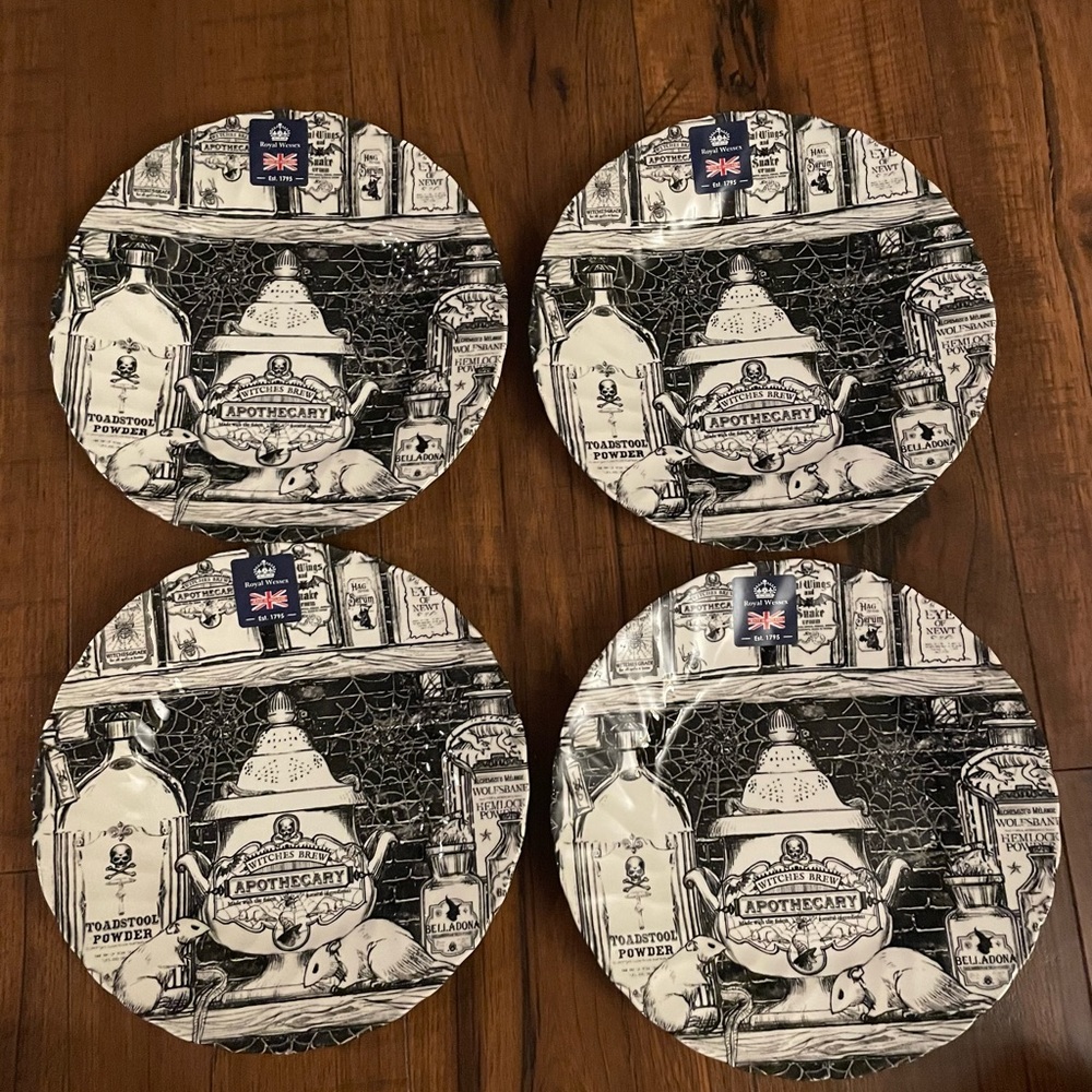 Royal wessex set 4 halloween salad plates